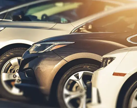 Cars on a dealership forecourt